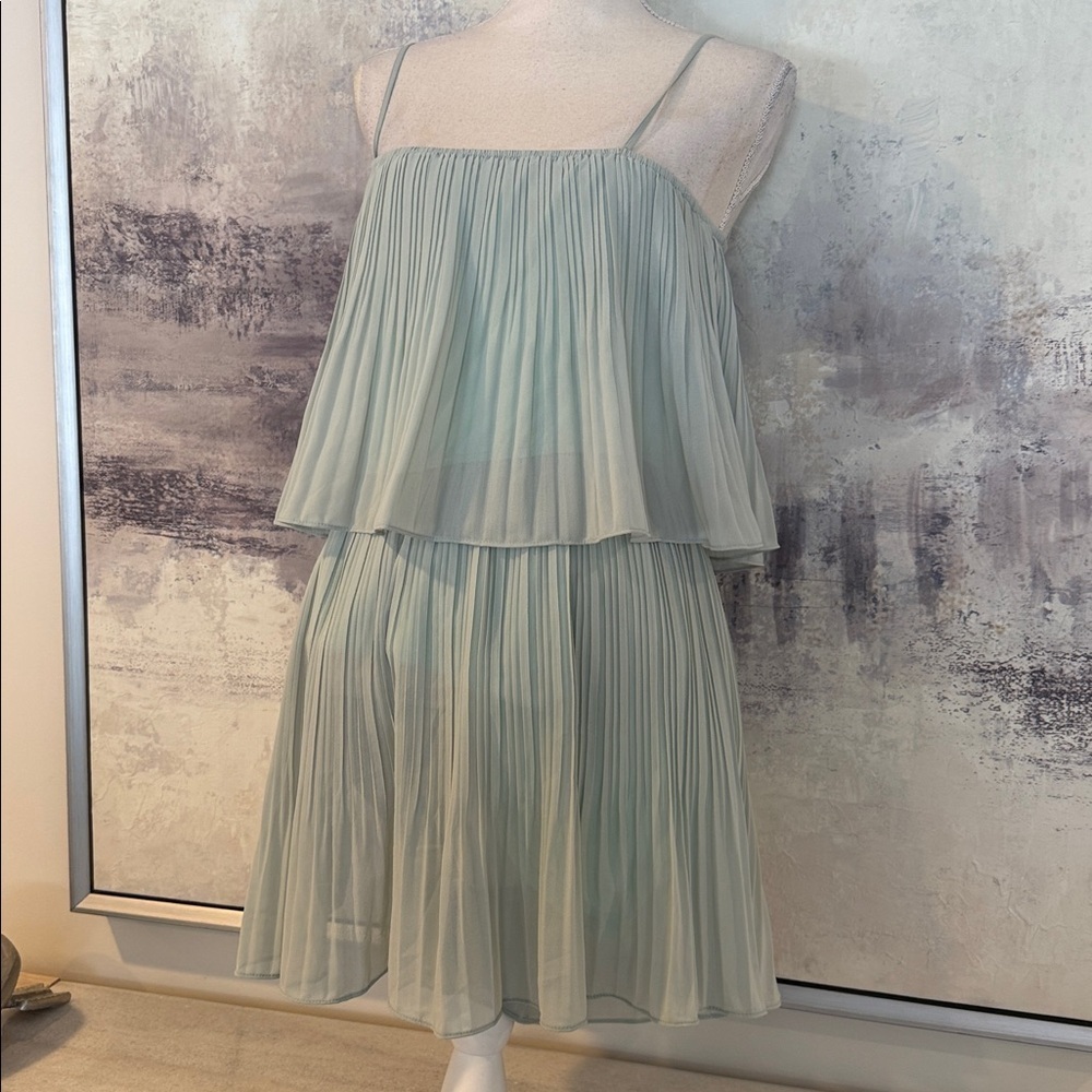 EXLURA Tiered Layered Sage Green Romper size Small